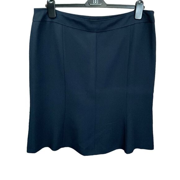 Ellen Tracy Midi Skirt Tulip Hem Navy Blue Side Zipper Closure Women Size 16 - Picture 1 of 9